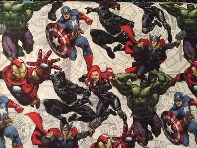 $6.75 • Buy MARVEL AVENGERS COMIC CHARACTER COTTON FABRIC FQ 1/4yd 18 X22 