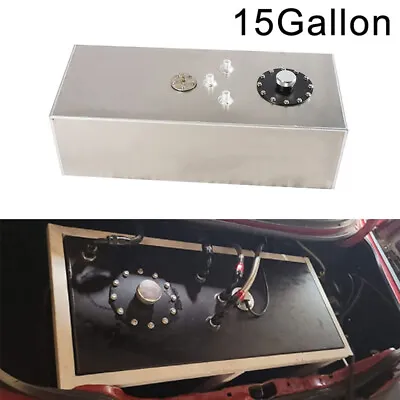 15 Gallon 60L Street Rod Fuel Cell Gas Tank W/ Cap & Level Sender Aluminum Race • $116.83