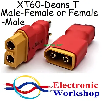 XT60 To Deans Female Male Adaptor Connectors RC Scooter Etc Plug UK Seller • £2.99