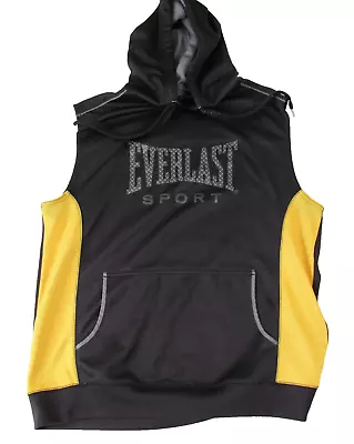 Everlast Sport Sleeveless Hoodie Mens Large Black And Gold Boxing • $20