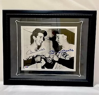 Mickey Mantle / Billy Martin Dual Signed 9x7 Photo Framed Matted 16x13 PSA/DNA • $874.95