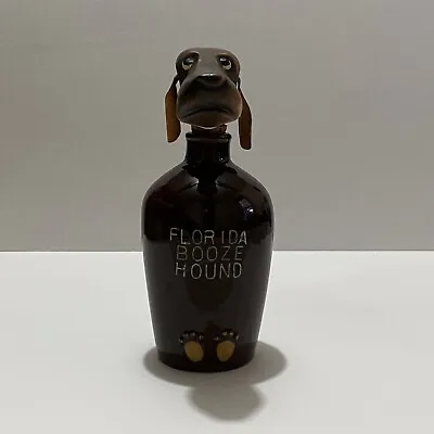 Vintage FLORIDA BOOZE HOUND Whiskey Decanter Basset  Beagle Dachshund Dog • $14