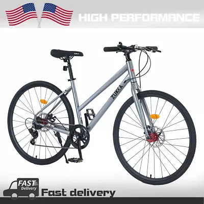 7 Speed Hybrid Bike Disc Brake 700C Road Bike For Men Women's City Bicycle • $216