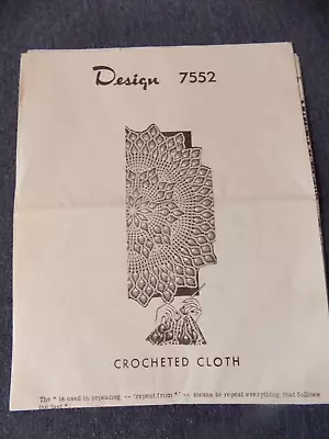 Vintage Laure Wheeler Crochet Tablecloth Pattern (2 Sizes 40  & 58 ) • $7.99