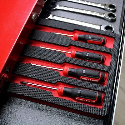 Tool Drawer Organizer Screwdriver Holder Insert Red Black Foam Tray • $18.98