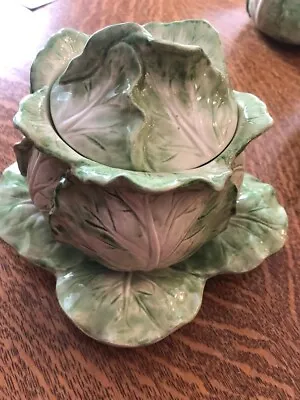 Vintage 24 Oz Fitz And Floyd Cabbage Soup Tureen With Lid And Plate Japan • $175
