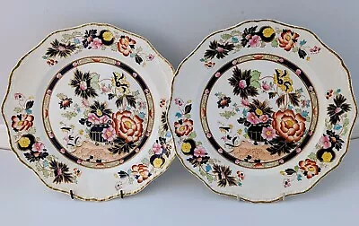 A Pair Of Mason's Patent Ironstone 'Mandarin Pattern' 10 3/4  Fluted Edge Plates • £50