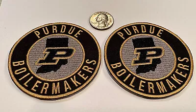 (2)-PU Purdue Boilermakers Vintage Style Iron On Patches.  3 X 3  Beautiful! • $9.99