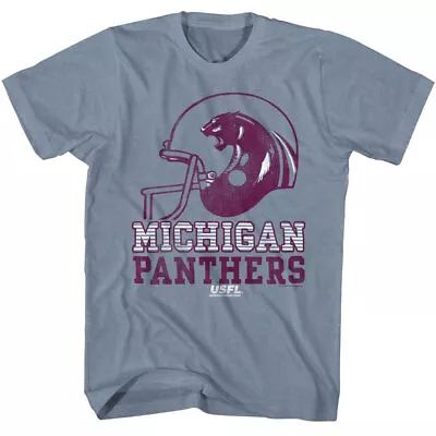 USFL Michigan Panthers Vintage Helmet Indigo Heather T-shirt • $23.84