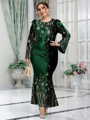 Women's Dress Spring 2023 Slim Fit Green Super Long Prom Dress • $84.97