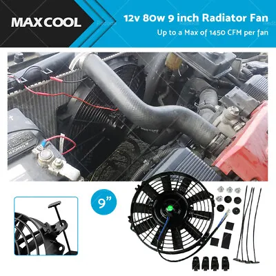 9  Inch 12V Volt Electric Radiator Cooling Thermal Thermo Fan + Mounting Kits • $44.99