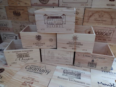 £43.95 • Buy 4 X Wooden Wine Box Crate ~ 6 Bottle. French, Genuine Storage Planter Hamper #3