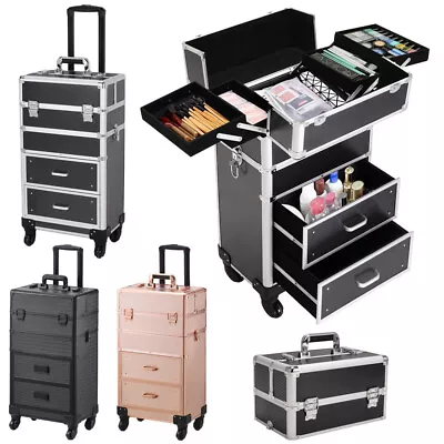 4 In 1 Large Makeup Trolley Beauty Vanity Case Hairdressing Trolley On Wheels UK • £79.95