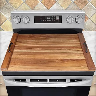 Noodle Board Stove Cover-Acacia Wood Stove Top Covers • $55.79