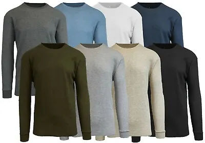 $9.95 • Buy Men's Crew Neck Waffle-Knit Long Sleeve Thermal Shirts (S-5XL) NWT Free Shipping