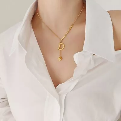 Cube Pendant Letter Necklace All-match Jewelry Accessories  Mother's Day • £3.48