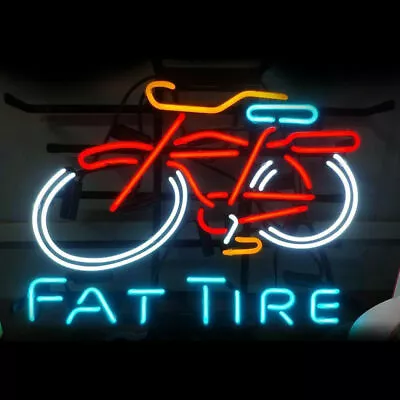 Blue Fat Tire Bicycle Custom Vintage Style Neon Sign Gift Pub Club Decor 17 X14  • $121.06