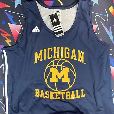 Adidas Basketball Michigan Wolverines Climalite Reversible Jersey Mens Large New • $29.99