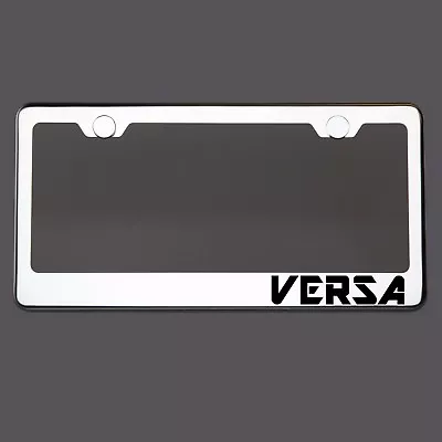 Polish Mirror License Plate Frame VERSA Laser Etched Metal Screw Cap • $34.99