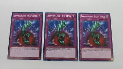 3x BOTTOMLESS TRAP HOLE  1ST EDITION  SDBT-EN029  COMMON YUGIOH NM / UNPLAYED • $2.99