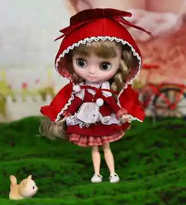 Blythe Middie Doll 1/8 Scale 8  Cute Red Riding Hood And More Clothing Styles • $41.90