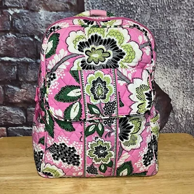 Vera Bradley Pink Green Floral Mini Backpack Quilted Shoulder Bag  Super • $24.89