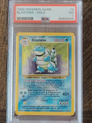$150 • Buy 1999 Pokemon Base Set  Blastoise Holo 2/102 PSA 7 Near Mint