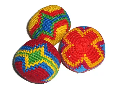 Hacky Sacks Stress Balls Juggling Balls - Handmade Guatemala X 3 Balls [STAR] • $30