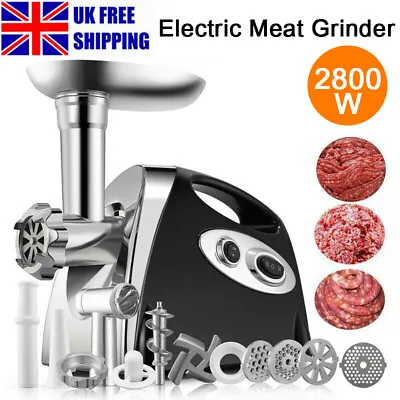 2800W Black Electric Meat Grinder Mincer Sausage Maker Kitchen Mincing Machine • £39.59