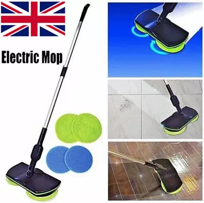 Cordless Electric Mop Rechargeable Powered Floor Cleaner Spin Mop Floor Polisher • £30.99