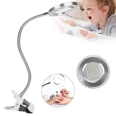 Desk Table Top 8X Magnifying Glass Beauty Nail Salon Tattoo Magnifier Lamp Light • £13.49
