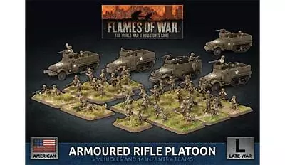 Battlefront Miniatures Flames Of War American Armored Rifle Platoon FOW UBX75 • $58.50