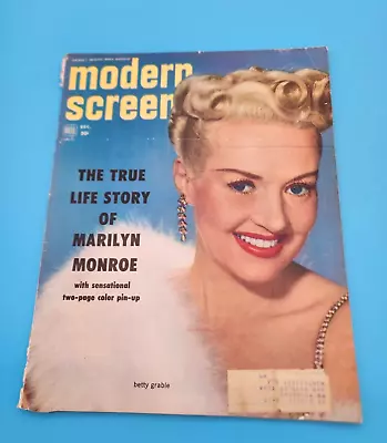 MODERN SCREEN MAGAZINE - DEC 1952 BETTY GRABLE -  LOTS Of MARILYN MONROE PICS • $14.95