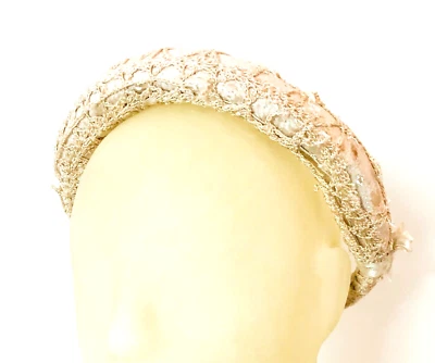 £31.44 • Buy Bride's Headdress Tiara Veil Crown Vintage 1932 Handmade Crocheted