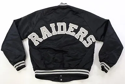 Rare VTG CHALK LINE Los Angeles Oakland Raiders Satin Varsity Jacket 80s 90s M • $79.99