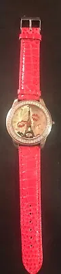 Paris Fashion Style Watch Eiffel Tower Scene Red Bands No Battery Morgan VGC • $44