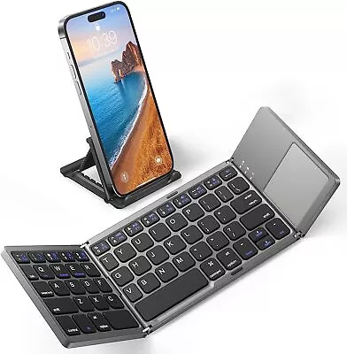 Mini Folding Wireless Bluetooth Keyboard With Touchpad For Laptop Tablet Phone • $32.39