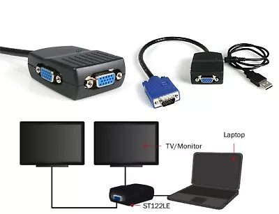 STARTECH 2 Port VGA Video Splitter - USB Powered ST122LE • $14.99