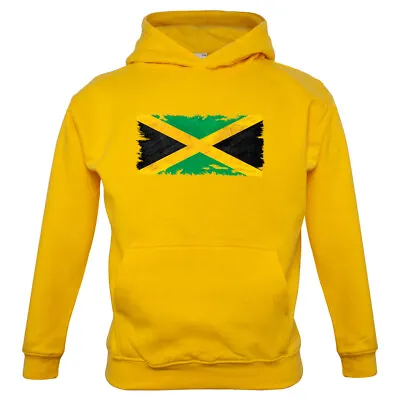 Jamaica Grunge Style Flag - Kids Hoodie Jamaican Flags Country Kingston • £16.95