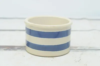 Vintage RRP Ransbottom Small Blue Stripe Stoneware Crock Jar Vintage Crock Stone • $36