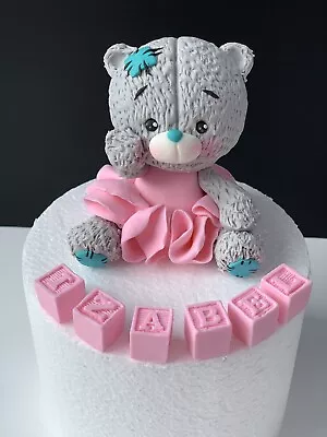 Me To You Teddy Bear Plus Name Blocks Edible Birthday Christening Cake Topper • £35.99