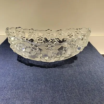 Mikasa Crystal Carmen Pattern Oval Serving Bowl 10.5  Long • $14