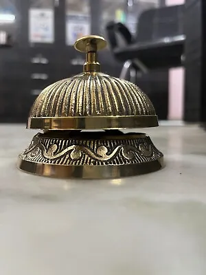 Table Desk Bell Antique Vintage Brass Hotel Service Ornate Reception Counter • $35.09