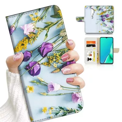 ( For Oppo A9 2020 ) Wallet Flip Case Cover PB24131 Flower • $12.99