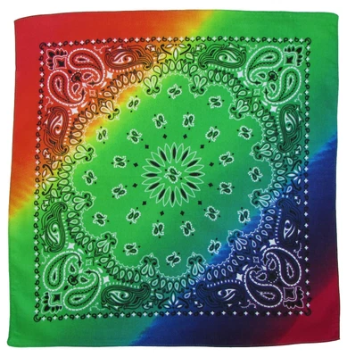 $8.25 • Buy New MTL Colorful Rainbow Paisley Cotton Bandana 