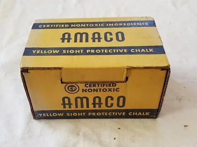 VINTAGE Amaco Yellow Dustless Protective Sight Chalk Made In USA (96 Sticks) • $10