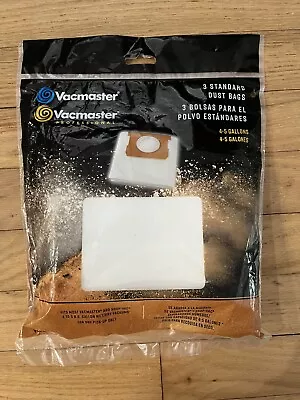 $10 • Buy New 3 Pk Vacmaster 4-5 Gallon Standard Vacuum Dry Dust Bags Shop-Vac Fits Most