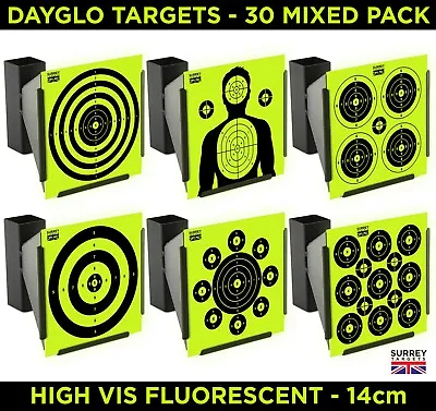 £4.49 • Buy HIGH VIS DAYGLO Air Rifle Pistol Gun BB Airsoft Shooting 14cm Targets 30 Mix Pk