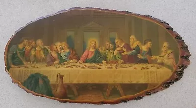 1950s Vintage Jesus-The Last Supper Picture-Da Vinci Colorado Wood Edge 23”x12” • $35