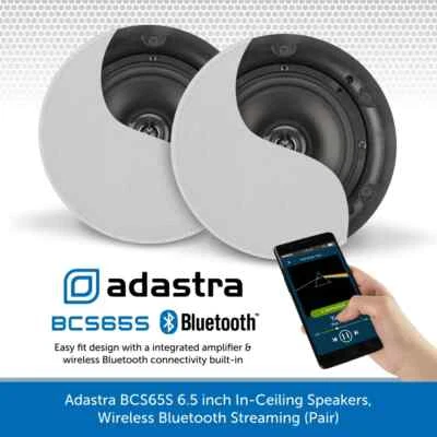 £79 • Buy Adastra BCS65S 6.5  Wireless Bluetooth Ceiling Speakers Pair Home Kitchen HiFi